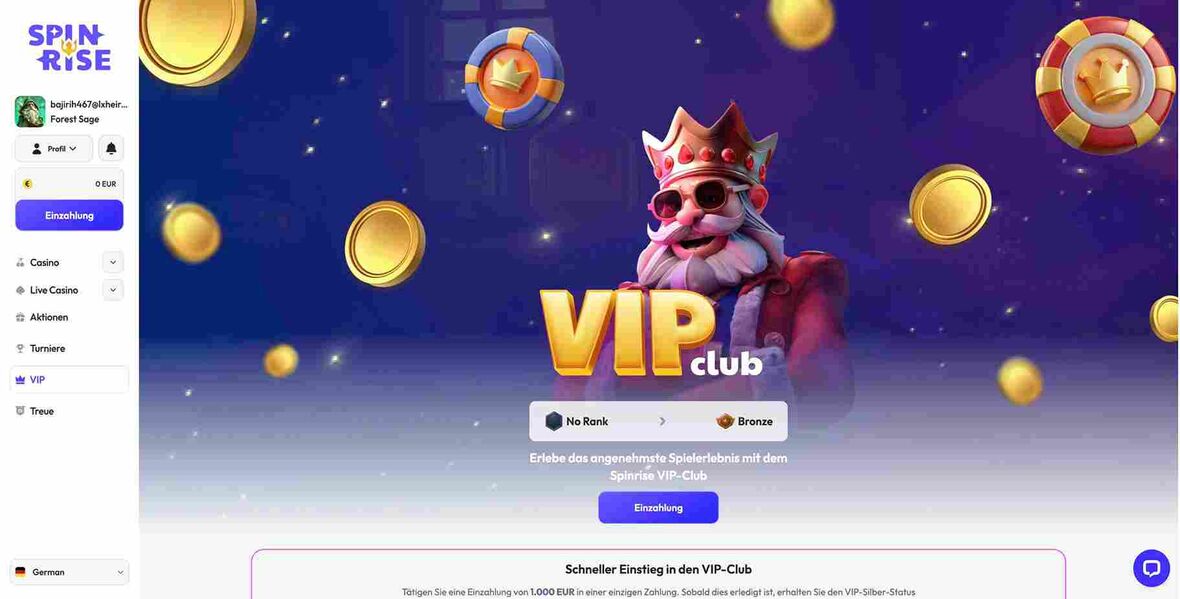 Spinrise Casino vip Seite
