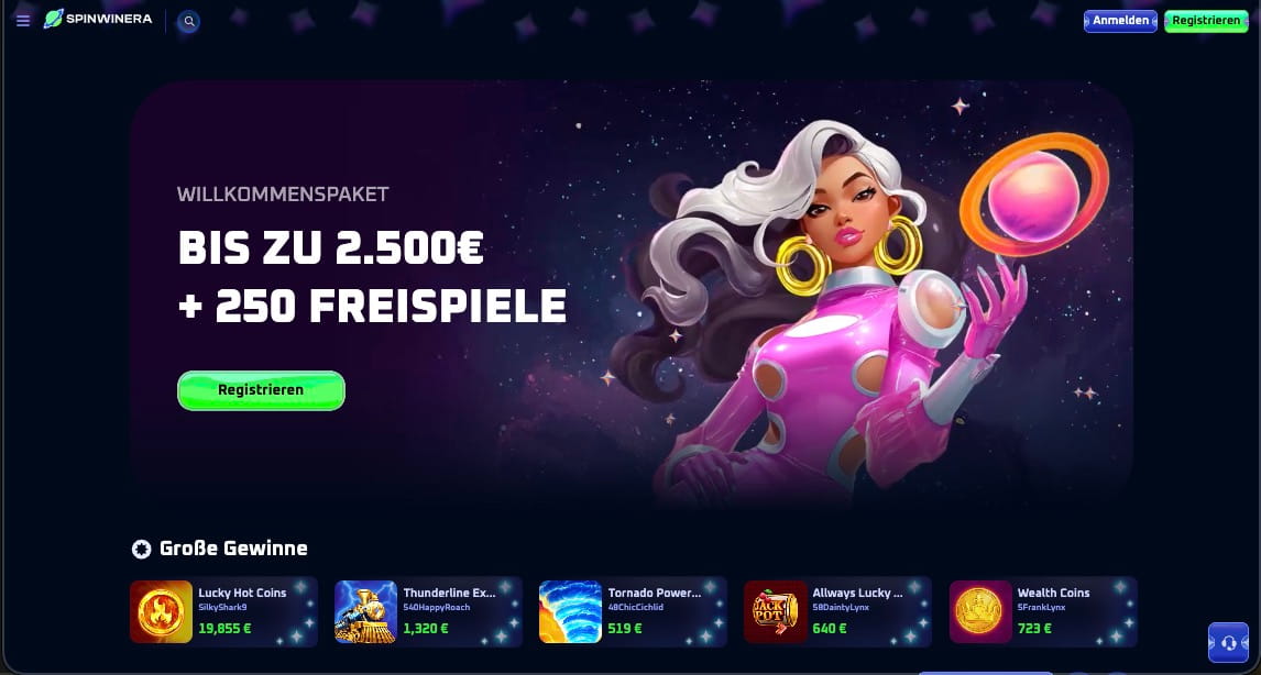 Spinwinera Casino Hauptseite