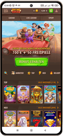 StoneVegas Casino auf einem Mobiltelefon