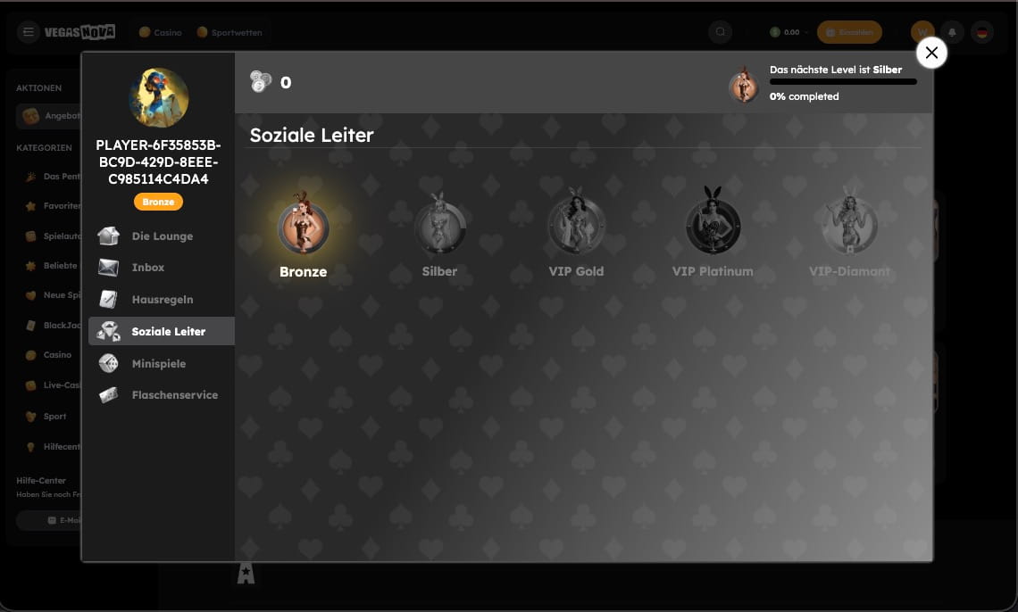 Vegas Nova Casino vip Seite