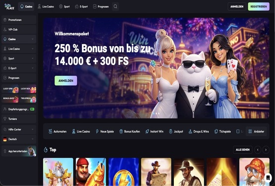 WinPlace Casino Hauptseite