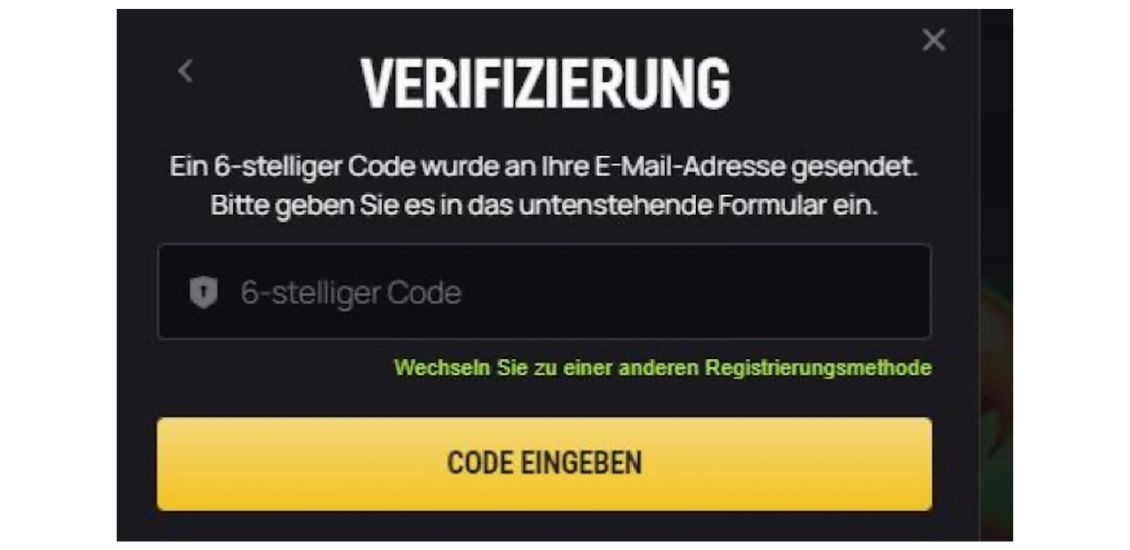 Anmeldung bei Avocasino - Schritt 3