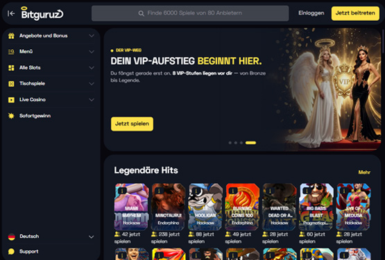 Bitguruz Casino Hauptseite