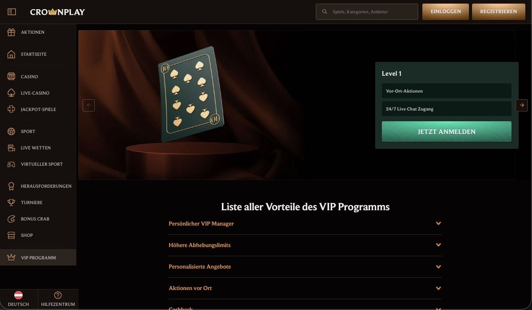 CrownPlay Casino VIP-Programm