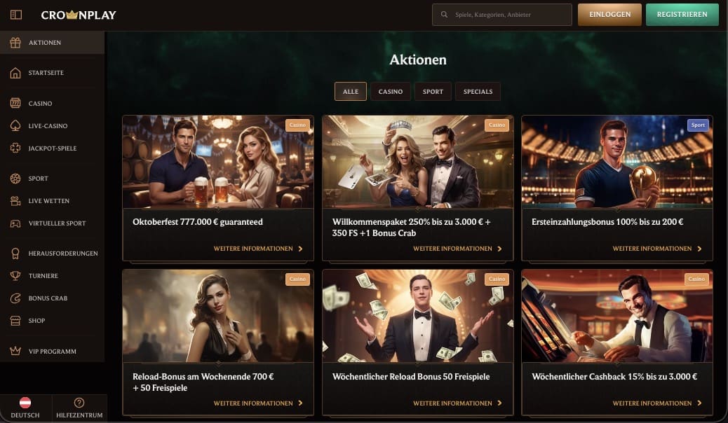 CrownPlay Casino Bonusangebot