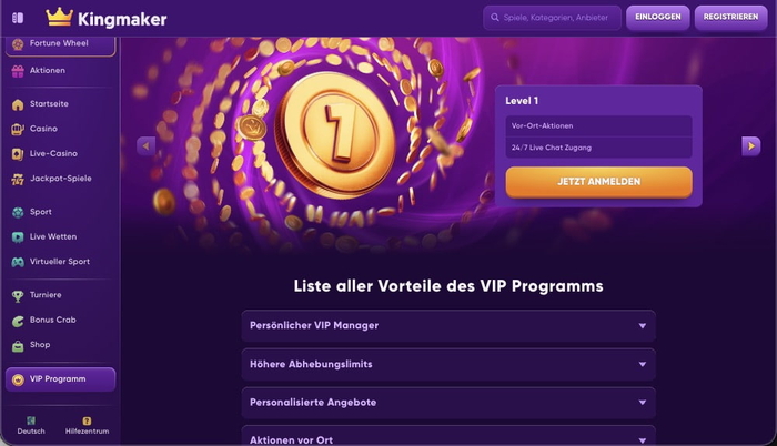 Kingmaker VIP-Programm