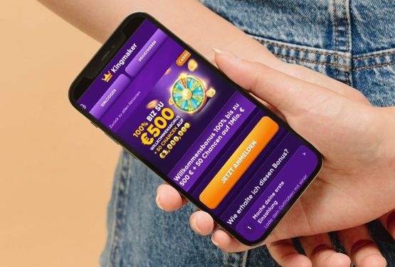 Kingmaker Casino Hauptseite auf dem Handy
