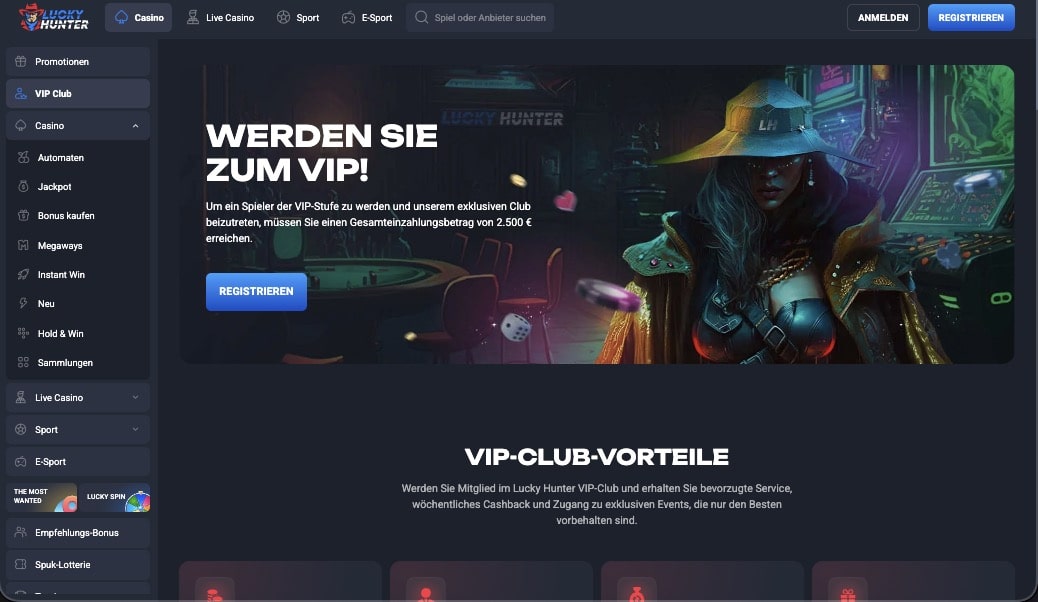 Lucky Hunter Kasino VIP-Programm