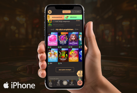 National Casino Hauptseite auf dem Handy