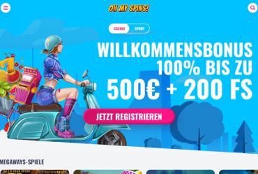 Oh My Spins Casino - Hauptseite