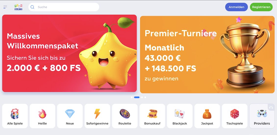 Plangames Casino Hauptseite
