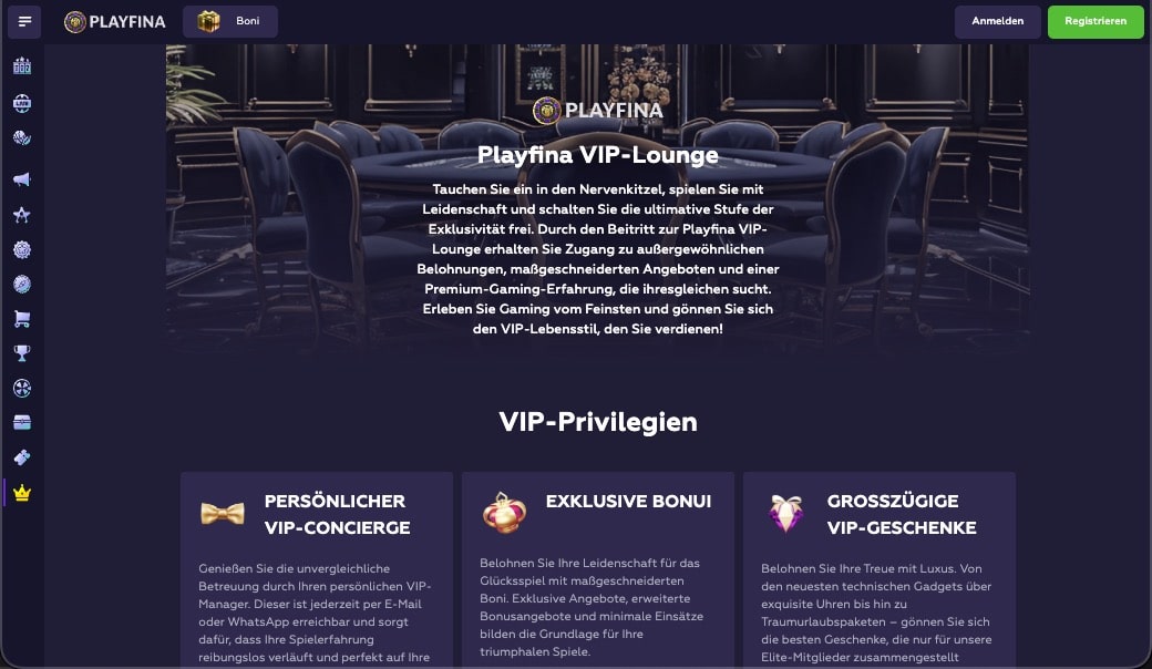 Playfina VIP-Programm