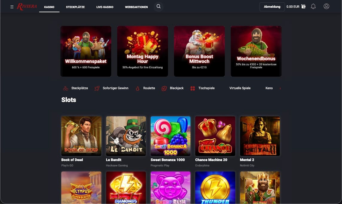 Riviera Casino Hauptseite