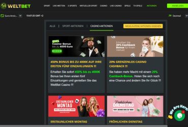 Weltbet Casino - Werbeaktionen