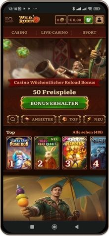 Das Wild Robin Casino auf Mobilger&auml;ten
