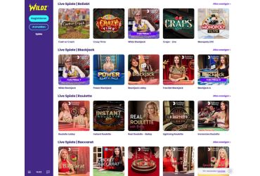 Wildz Casino - live spiele