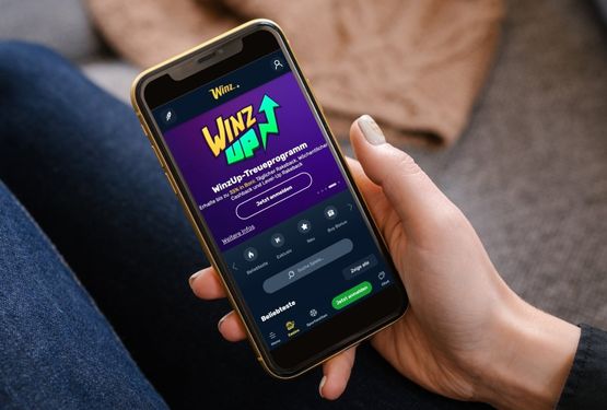 Winz Casino Hauptseite auf dem Handy