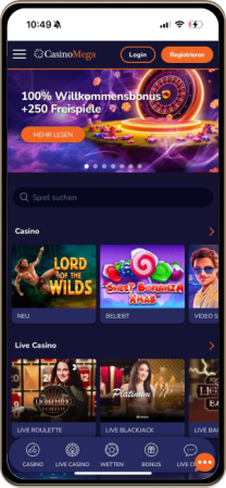 Das Casinomega Casino auf Mobilger&auml;ten
