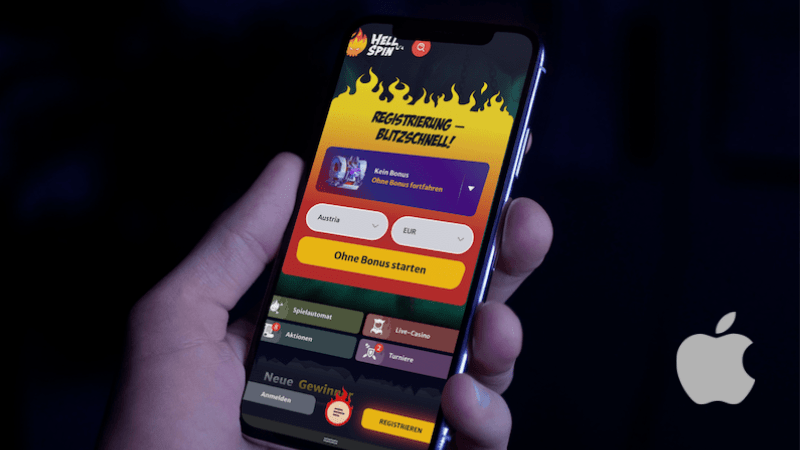 HellSpin Casino auf einem Telefonbildschirm