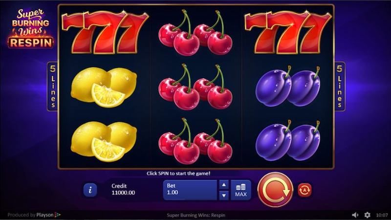 Super Burning Wins Respin slot