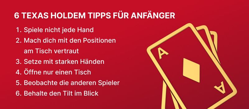 6 Texas Holdem Tipps f&uuml;r Anf&auml;nger