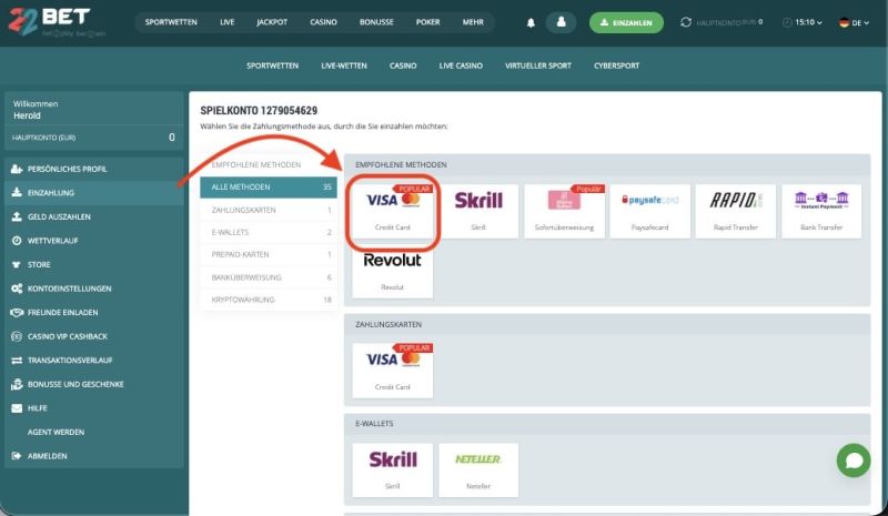 W&auml;hlen Sie die Zahlungsmethode aus Mastercard