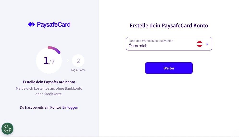 E-Mail und Passwort festlegen