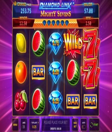 Jetzt kostenlos in Diamond Link Mighty Sevens Online Slot von Novomatic spielen